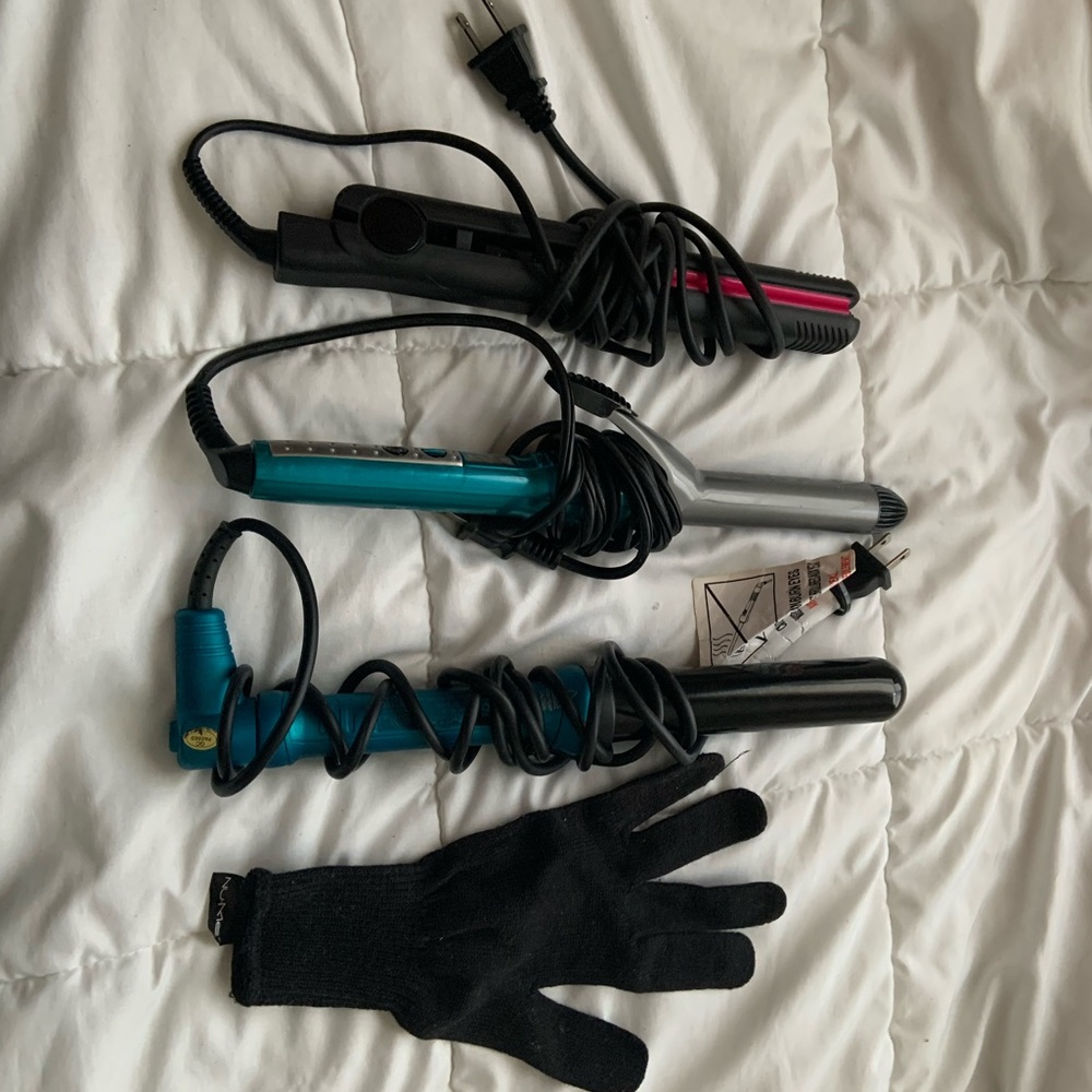 1 Flat Iron + 2 Curling Wands